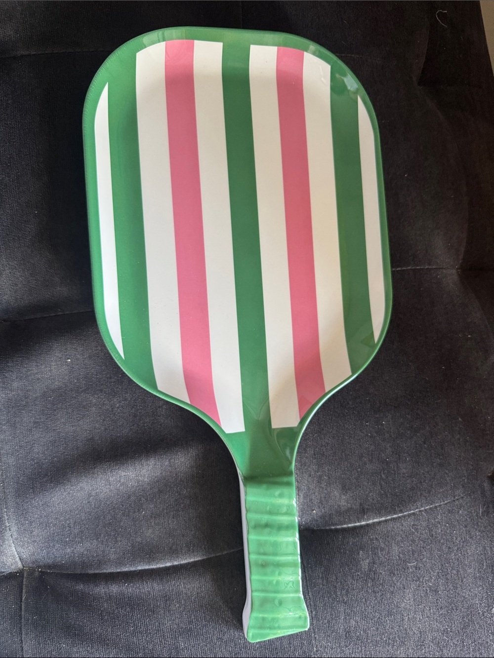 Striped Green and Pink Party Paddle Plate - Home Party Supplies